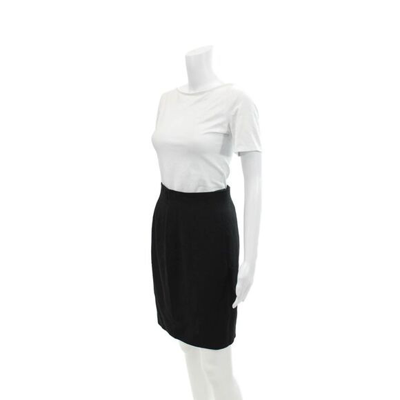 Jil Sander Womens Zip Up Mini Pencil Skirt Black Wool Size EUR 34 - Picture 2 of 6